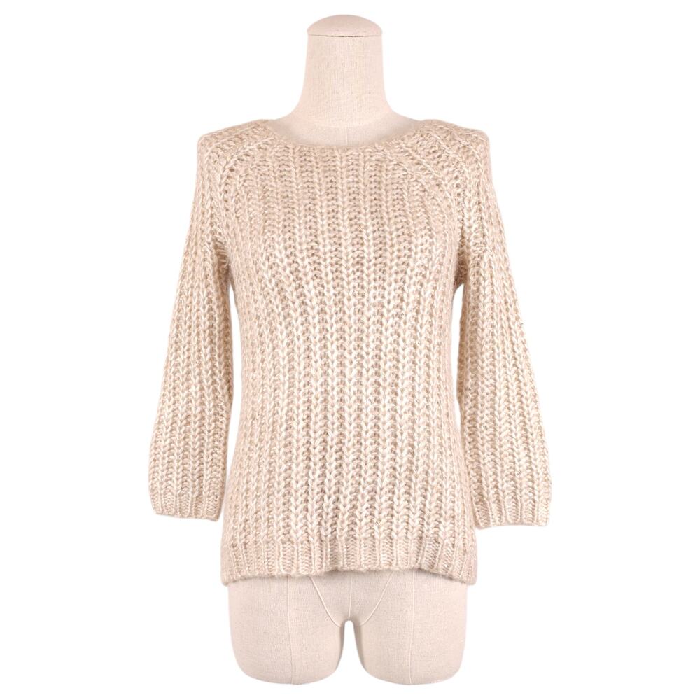 Anthropologie Knitted & Knotted Sunstitch Sequin Sweater Sz Extra Small